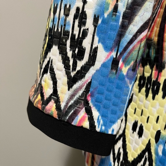 Joseph Ribkoff Multicoloured Abstract Pattern 3/4 Sleeve Dress Jacket Vintage - Picture 5 of 13